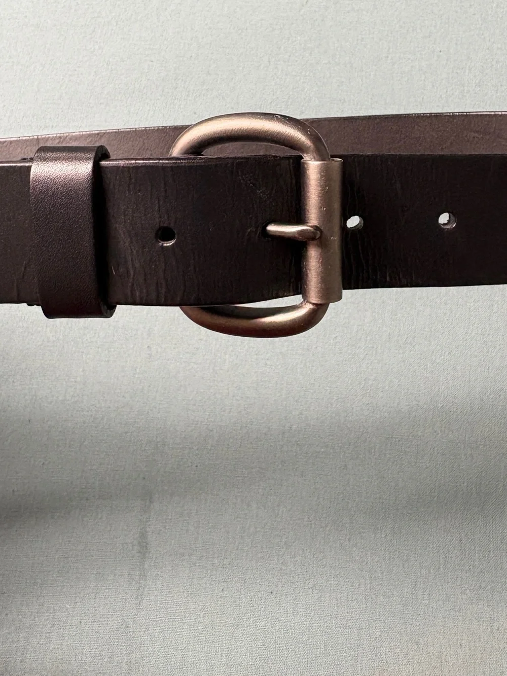 Men's Black 40in. GenuineLeather Belt: Brushed Metal Buckle: Fair Used Condition